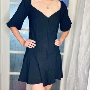 Stylish Black Dress with Hook & Eye Detail